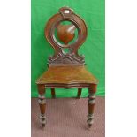 Victorian mahogany hall chair