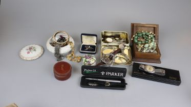 Collection of costume jewellery to include watches and silver