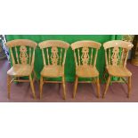 Set of 4 beech dining chairs