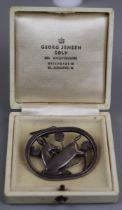 Georg Jensen silver brooch in original box