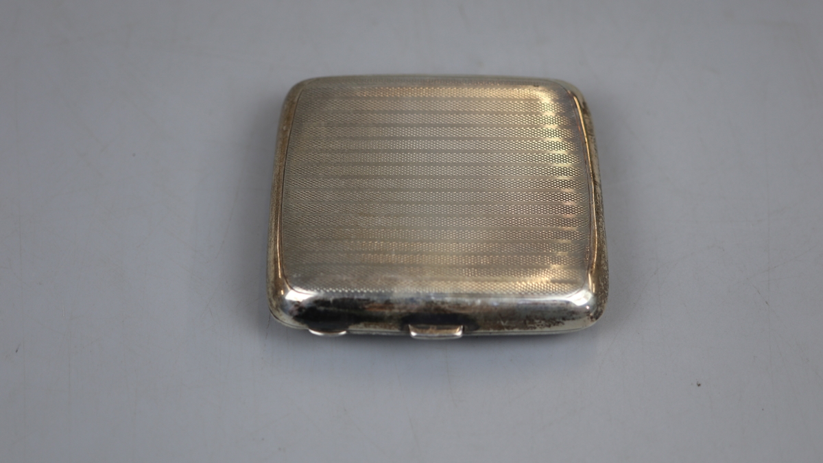 Hallmarked silver cigarette case - Approx weight 80g - Bild 2 aus 4