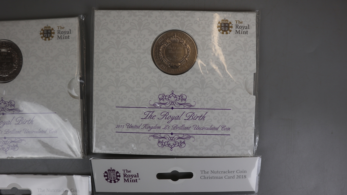 2 coins the Royal Birth of Princess Charlotte 2015 £5 brilliant & uncirculated together with Set - Image 3 of 5