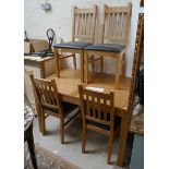 Oak table and 4 chairs