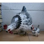 2 unusual chicken figures