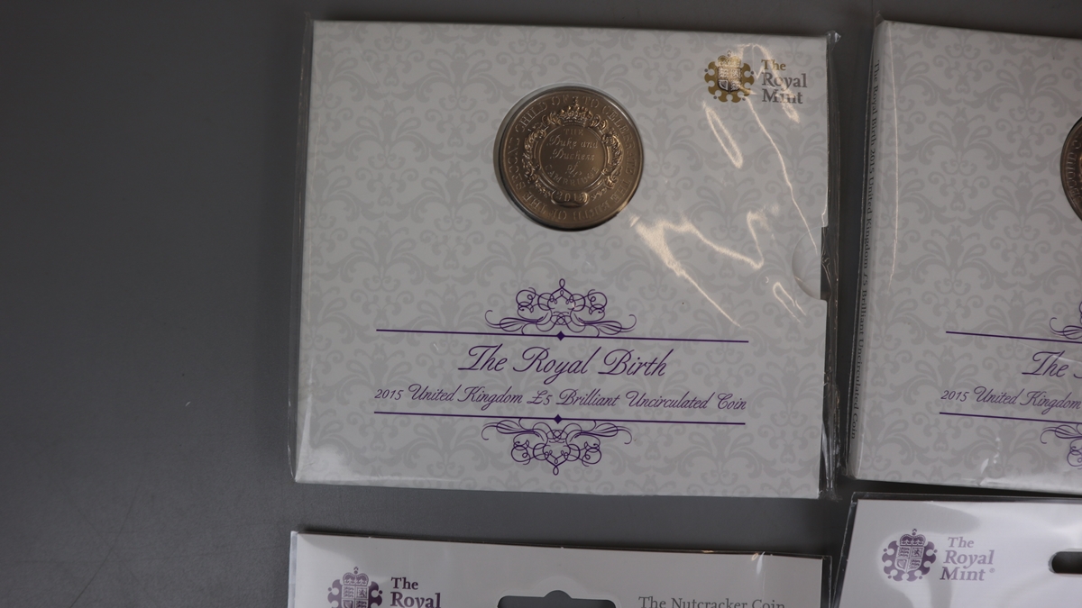 2 coins the Royal Birth of Princess Charlotte 2015 £5 brilliant & uncirculated together with Set - Image 2 of 5