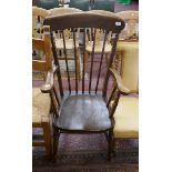 Stick back elm seated armchair