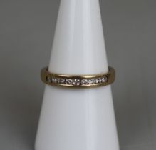 Gold channel set diamond ring - Approx size: N