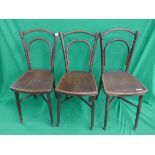 Pair of bentwood dining chairs and another A/F