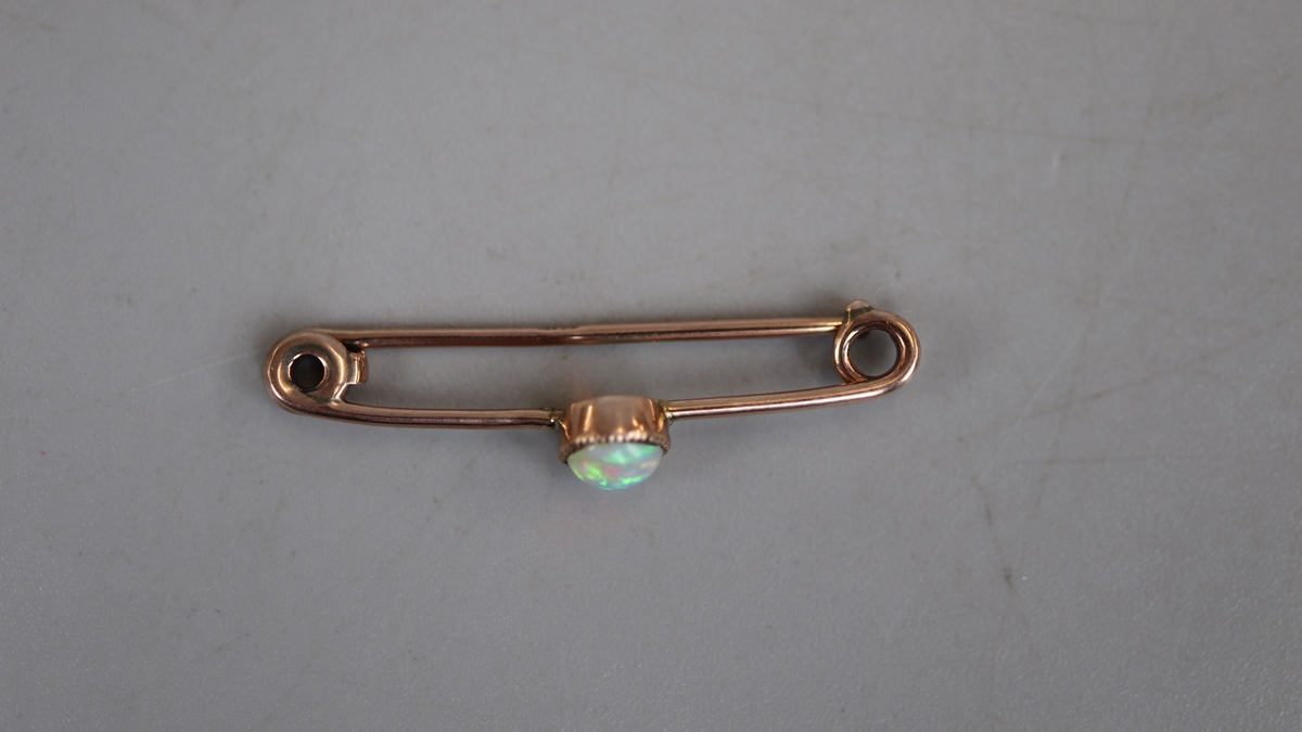 Gold and opal bar brooch - Bild 2 aus 2