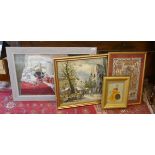 4 pictures to include oil signed M Parker