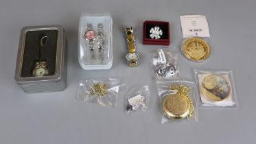 Collection of watches, coins and costume jewellery