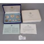 Silver proof coinage of Belize 1974 8 coin set in original box with C.O.A