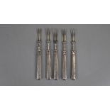 5 hallmarked silver Mappin & Webb pickle forks