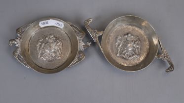 2 small silver dishes from the Republic of Chile - Approx weight 182g