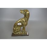 Victorian large brass dog doorstop