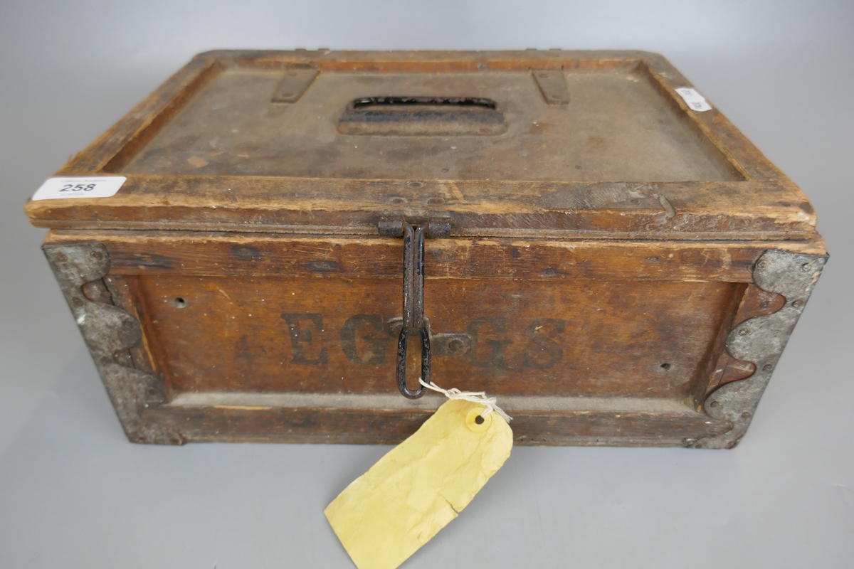 Early wooden box - marked eggs