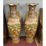 Very large pair of Satsuma floor vases – Height 132cm