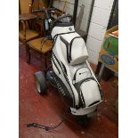 Moto Caddy S1 golf trolley with lithium battery and matching bag