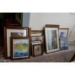 Large collection of pictures to include oils, watercolours, prints etc.
