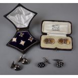 Collection of gold and silver cufflinks