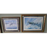 2 signed military aircraft prints