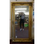 Large & impressive ornate gilt framed mirror - Approx size: 182cm x 96cm