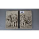 Pair of carved plaques signed CF Becker