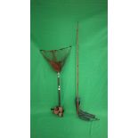 Fishing rod together with a Hardys landing net Rod hand built by Lt Colonel Robert Osborn of....