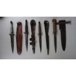Collection of Fairbairn-Sykes style daggers