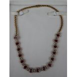 Stunning 18ct gold diamond & ruby necklace