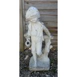 Stone figure of boy - Approx height: 77cm