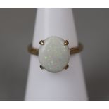Gold opal set ring - Approx size: L