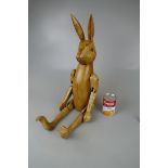 Articulated wooden rabbit - Approx height: 72cm