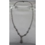 Fine 18ct white gold diamond necklace