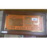 Brass mounted plaque by Byron Jackson N. V. Holland