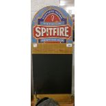 Wooden Spitfire beer chalk board