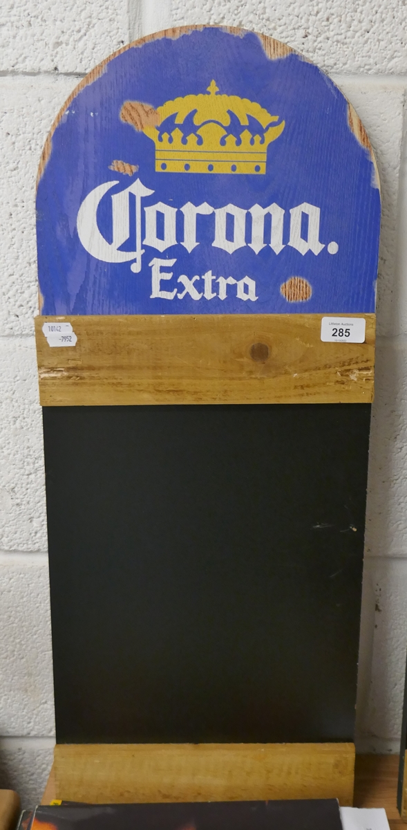 Wooden Corona beer chalk board