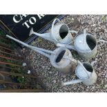 4 galvanised watering cans