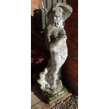 Stone statue of maiden - Approx H: 112cm
