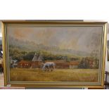 Leslie Matthews - Farm at Ankerdine - Oil on canvas - Approx IS: 90cm x 55cm