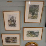 Set of 4 vintage fishing prints - Mr Briggs and His Doings