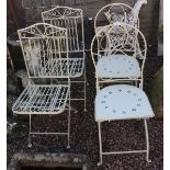 2 pairs of folding bistro chairs