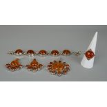 Collection of silver and amber jewellery