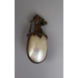 Victorian mother of pearl and gilded scent bottle