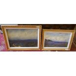 Pair of oils on board Yorkshire Moors signed A Stevenson circa 1920s
