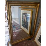 Bevelled glass gilt framed mirror