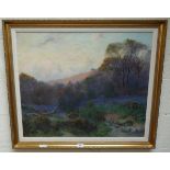 Oil on board Yorkshire Moors signed E J Jones - circa 1880 - Approx IS: 75cm x 62cm