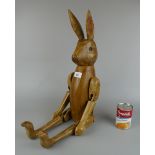 Wooden articulated rabbit - Approx H: 70cm