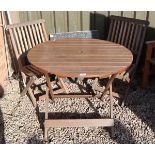 Teak table and 2 chairs