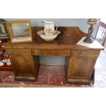Mahogany serving table with cellarette - Approx size W: 168cm D: 61cm H: 107cm